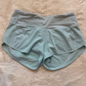 Lululemon Athletica Speed Up Low Rise 2.5” Light Blue Shorts
